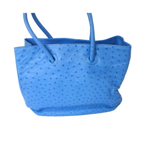 🔥 WH Petronela Blue Ostrich Handbag with Dust Bag - Luxurious Exotic Leather 🔥 - Picture 5 of 16